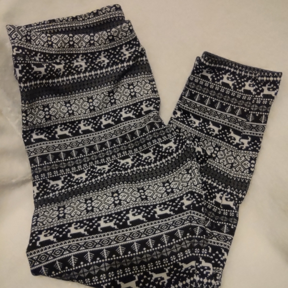 Reindeer leggings pants Black White XXL - Picture 5 of 5